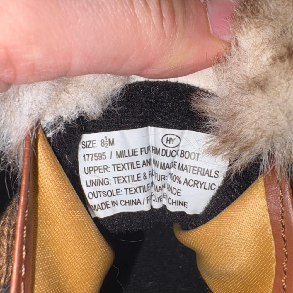 Maurices Women’s Millie Faux Fur Duck Boots Size 8.5 Gray Black Fall Winter - Picture 4 of 8